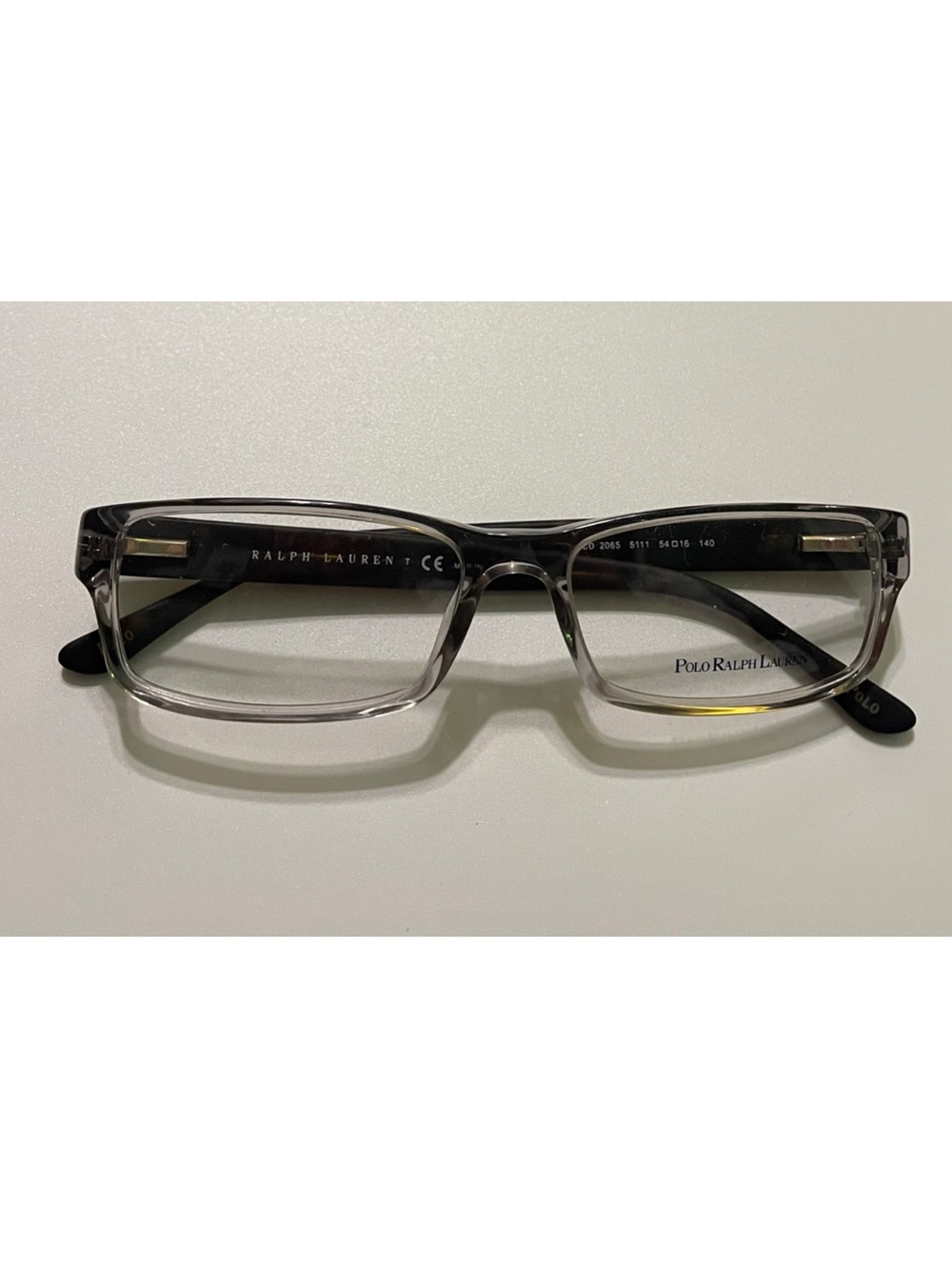 NWOT Polo Ralph Lauren Rectangular Eyeglasses in Smoke Crystal 2065 5111